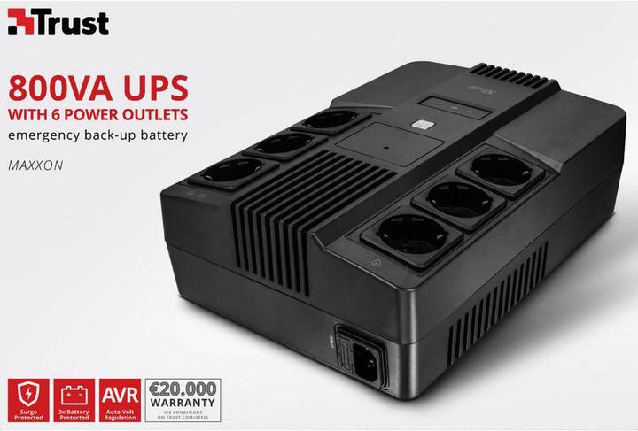 Image du produit Trust Usv Maxxon Powerip Ups 800va (800 VA, 800 W)