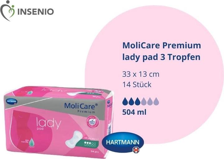 Actual product image MoliCare Lady Pad 3 drops (14 x, M)