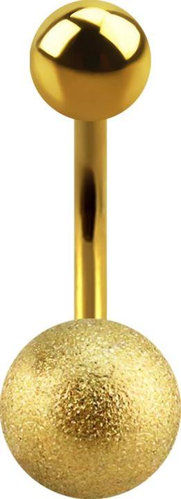 Star Piercing Banane vergoldet mit Kugel und Kugel gesprenkelt (Chirurgenstahl 316L)