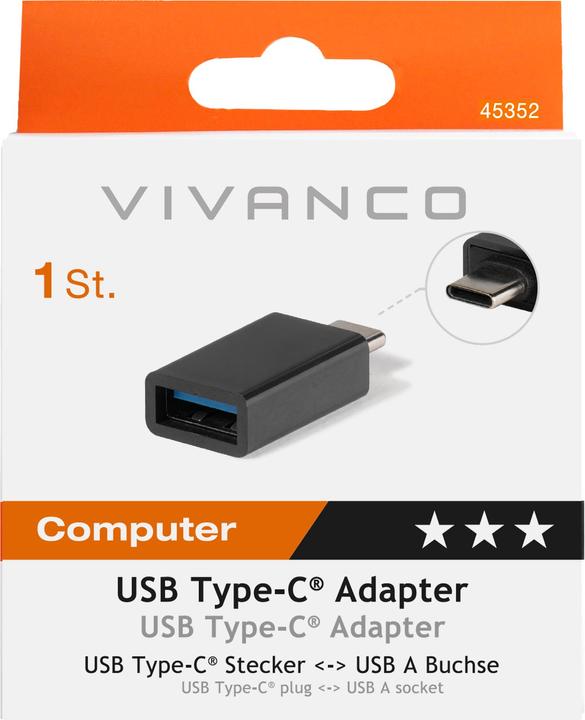 Actual product image Vivanco CA CA 1 USB C USB A Black (USB-C, USB-A)