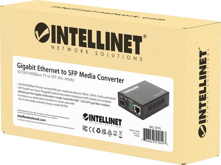 Actual product image Intellinet 10/100/1000Base-TX to SFP slot SFP (Media converter)