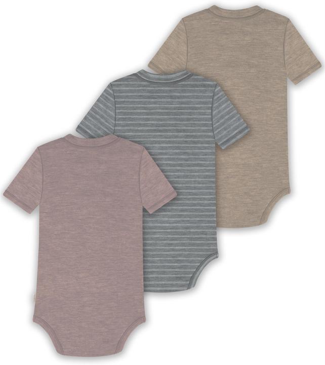 Actual product image Normani Set of 3 baby merino short-sleeved body "Tihoi" - 9323 (92)