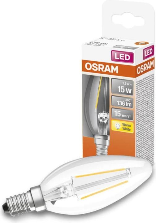 Actual product image Osram Star Classic B (E14, 15 W, 136 lm, 1 x, F)