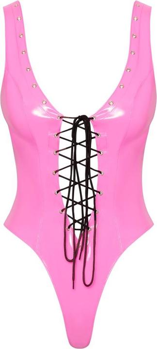 Actual product image Black Level Lacquer bodysuit (L)