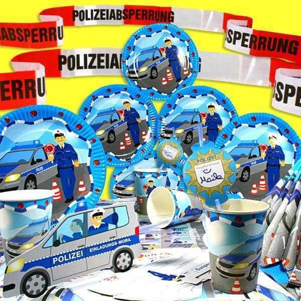 Image du produit DH-Konzept Set de décoration de fête Police 51 pièces