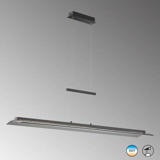 Actual product image Fischer & Honsel Honsel pendant light Nana - sand black/smoke coloured glass partially satinised (60862)