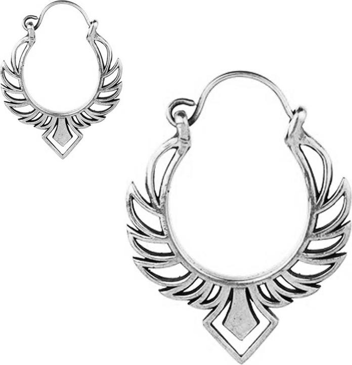 Star Piercing Ohrring silber Flügel des Ikarus (Messing)