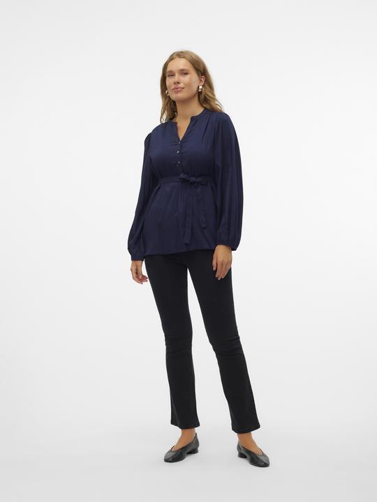 Image du produit Mamalicious Coupe normale Col mandarin Poignets avec bouton Manches ballon Top Blouse (S)