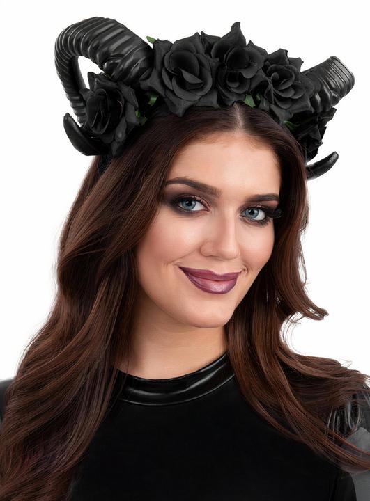 Produktbild Smiffys Black Widder Hörner Haarreif