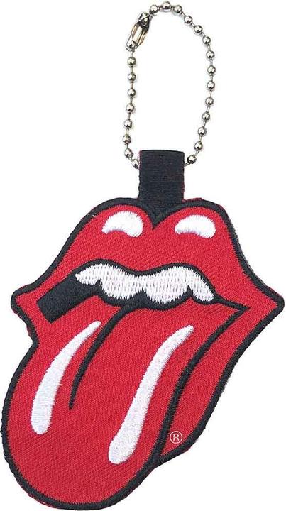 Actual product image The Rolling Stones Keyring Classic Tongue Band Logo Embroidered Official Red