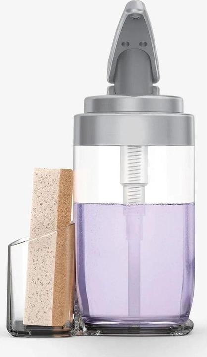 Actual product image Simplehuman Soap dispenser with caddy 650 ml, silver/transparent