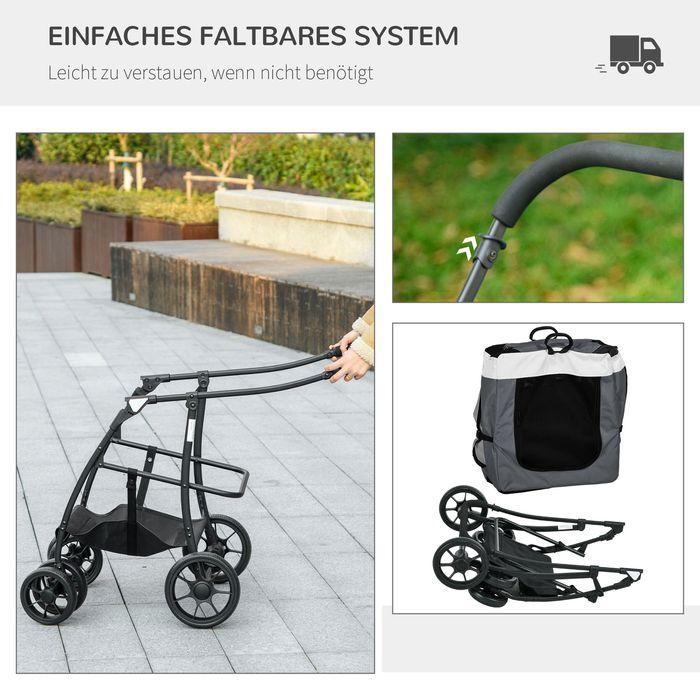 Image du produit Swisshandel24 2-in-1 Hundebuggy, Haustierwagen mit abnehmbarem Korb (Chien, Pliable)