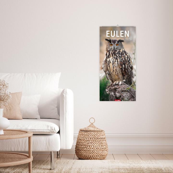 Produktbild Eulen Kalender 2026 (33 x 68 cm, Harter Einband, Deutsch)