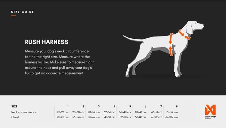 Immagine prodotto Non-Stop Dogwear Non-Stop - Harness Rush - Black/Orange - 8 (8, Cane, Generale)