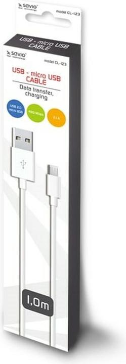 Image du produit Savio CL-123 Câble USB USB 2.0 USB A Micro-USB B (1 m, USB 2.0)