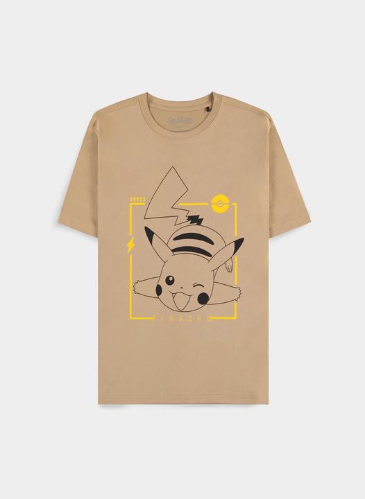 Immagine prodotto Difuzed Pokémon - Maglietta a maniche corte da uomo beige Pikachu Line-art - M (M)