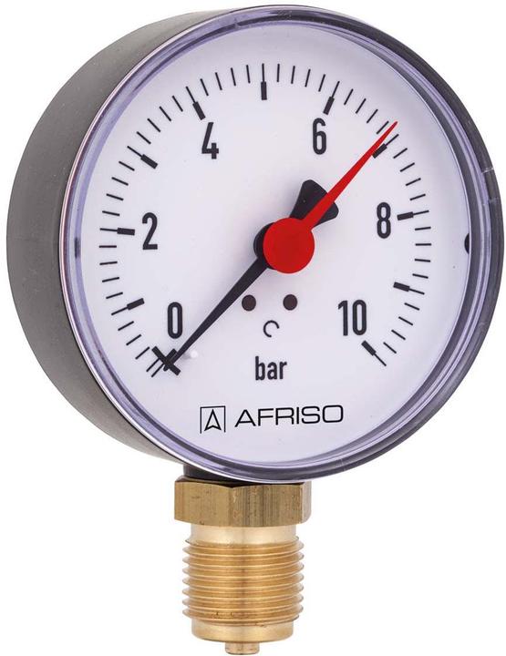 Produktbild Afriso Rohrfedermanometer RF 80 radial 10 bar, Gehäuse-d 80 mm