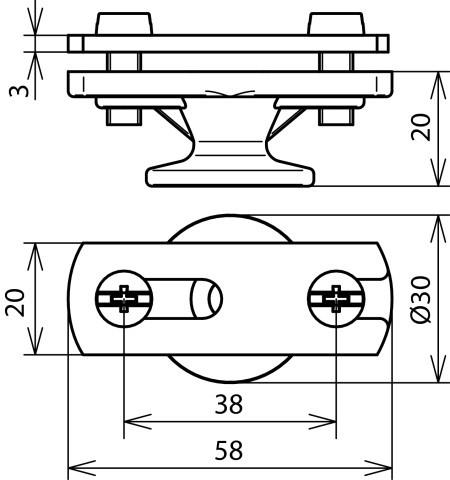 Immagine prodotto Dehn FBH ZS 30 IGM8 STTZN Portacavo con collare di copertura ZG f. Fl -3 FBHZS30IGM8STTZ