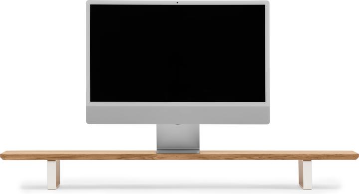 Actual product image Oakywood Desk Shelf - dual monitor stand - made of solid wood - colour Oak / White -