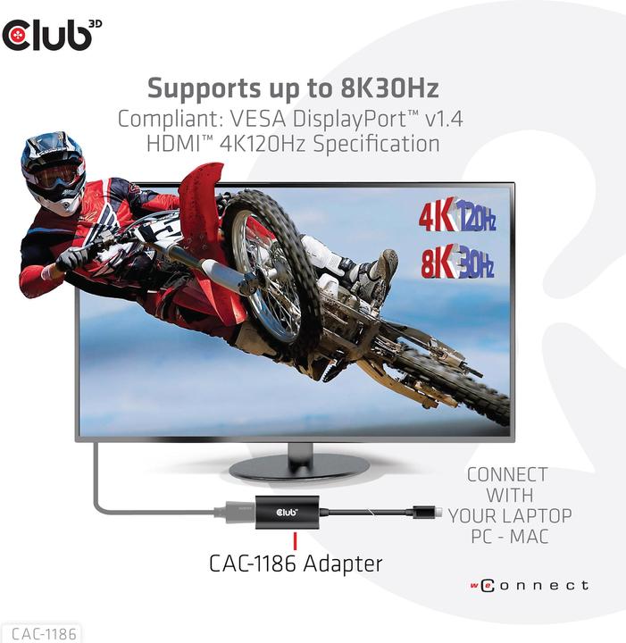 Immagine prodotto Club 3D Adattatore Club3D MiniDisplayPort > HDMI 2.1 HDR 120Hz attivo (Mini DP, 0.60 cm)