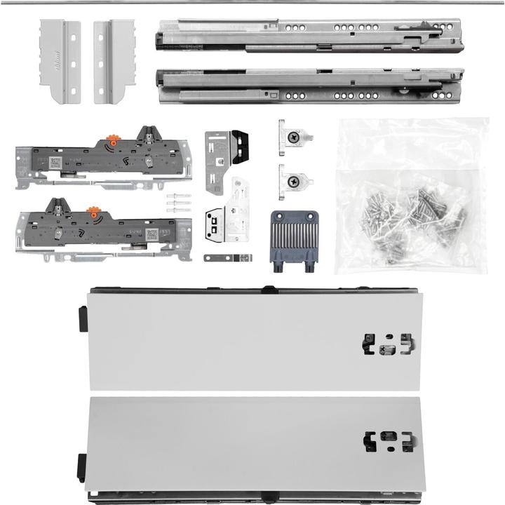 Actual product image Vasalat BLUM drawer runners TANDEM frame height 115mm 20kg, NL300mm grey, up to KB1400mm