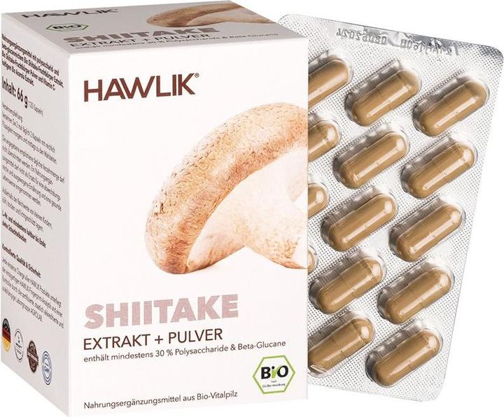 Produktbild Hawlik Shiitake Extrakt + Pulver Kapsel (120 Stück, Kapseln, 110 g)