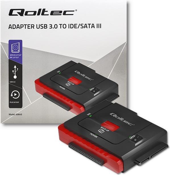 Produktbild Qoltec 50645 Adapter USB 3.0 to IDE SATA