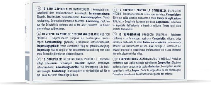 Valori nutrizionali e ingredienti Rösch & Handel Supposte di glicerina 2 g 10 pz. (10 Pezzo/i)
