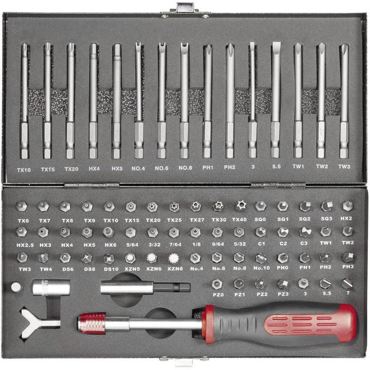 Image du produit Toolcraft Jeu d'embouts (PH2, PZ2, TX10, PH1, TX15, 4-10, C1/C2/C3, Clé à griffe 4/6/8, TW2, PH0, TW1, TW3, PZ1, Fente 3/5.5/7, SQ 0/01/02/03, TS 6/8/10, XZN 5/6/8, Tri-wing 3", PH3, PZ3, Six pans creux 4/5, Tri-wing 1", TW4, TX20, TX6-TX40, PZ0, Tri-wing 2")