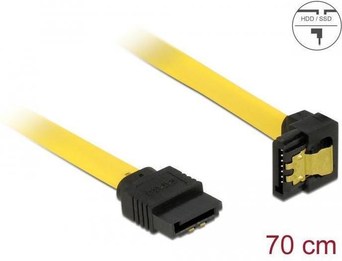 Produktbild Delock SATA-3 Kabel: 70cm, Metall Clip,gelb