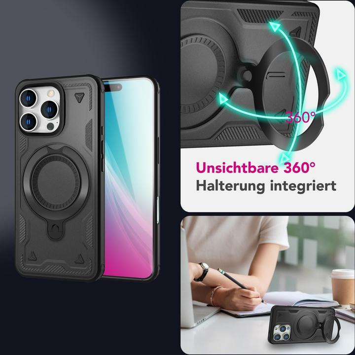 Image du produit Nalia Stormguard - Stossfeste MagSafe Panzer Hülle mit Ring - Military Kickstand Cover (Apple iPhone 16 Pro Max)
