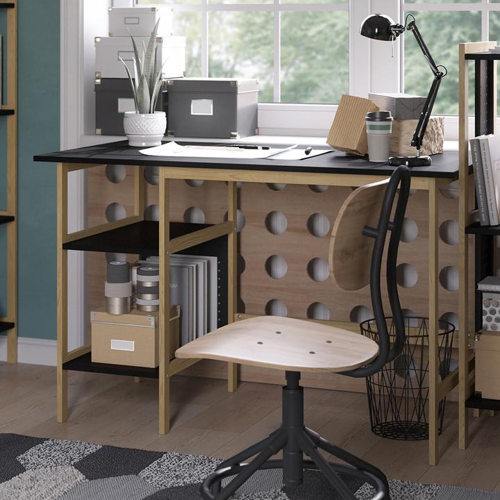 Produktbild Vichy Schreibtisch Elvia, Schwarz/Kiefer, 120 x 60 cm (120 x 75 x 60 cm)