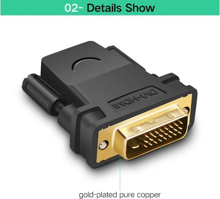 Produktbild Ugreen HDMI / DVI Adapter HDMI-Buchse DVI-Stecker 24+1 pol (HDMI, 16 cm)