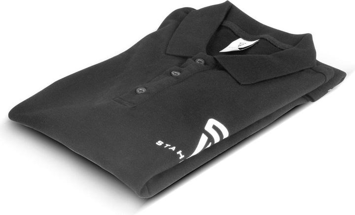 Immagine prodotto Stahlwerk Polo taglia XXL nera a maniche corte con logo stampato 100% cotone (XXL)