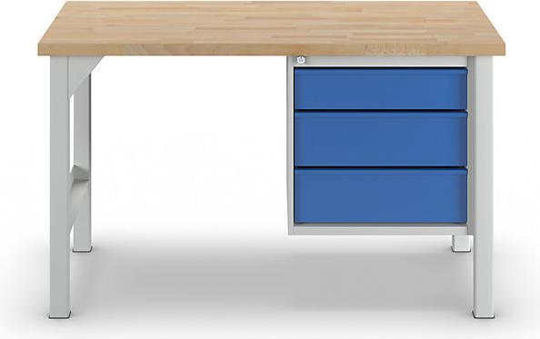 Image du produit MBA-System Etabli à casiers, largeur 1500 mm, 3 tiroirs 1 x 125 / 2 x 175 mm, gris clair / (150 cm, 75 cm)