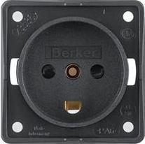 Produktbild Berker Wandsteckdose INTEGRO INTEGRO 1x DK Typ K Steckdose Bündige Montage 16A 250V Schwarz