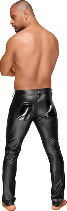 Actual product image Noir Handmade Wetlook trousers with PVC pleats (M)