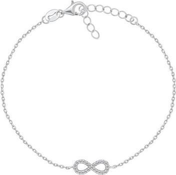 Brilio Silver - Charming silver bracelet with zircons Infinity BR42W