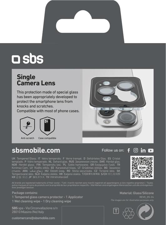 Actual product image SBS Camera lens protection (1 Piece, Apple iPhone 15 Pro Max)