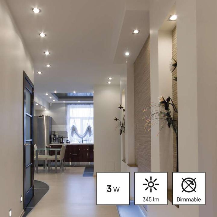 Produktbild Emos LED Lampe Classic MR16 Silber/ GU10 / 3 W (32 W) / 345 lm / Neutral Weiss (GU10, 3 W, 345 lm, 1 x, E)