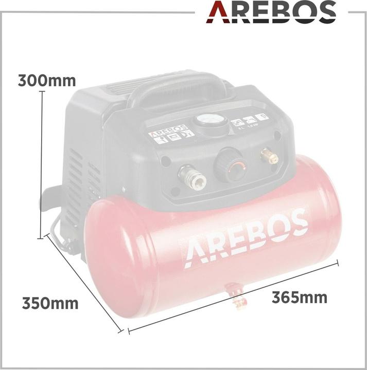 Immagine prodotto Arebos Compressore d'aria (8 bar, 6 l)