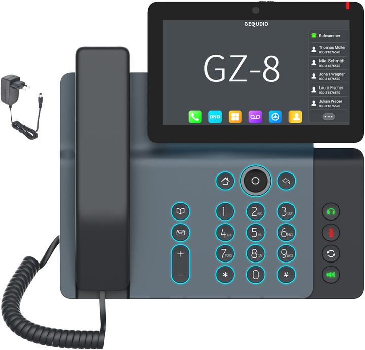 Actual product image Gequdio High-End IP Telefon GZ-8 mit Netzteil mit Touchdispl