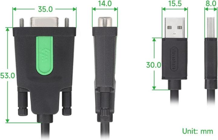 Immagine prodotto WaveShare Cavo adattatore da USB a RS232 FT232RL Maschio