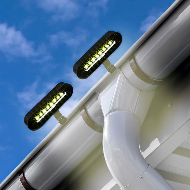 Actual product image HI Set of 4 solar gutter lights, black (IP44)