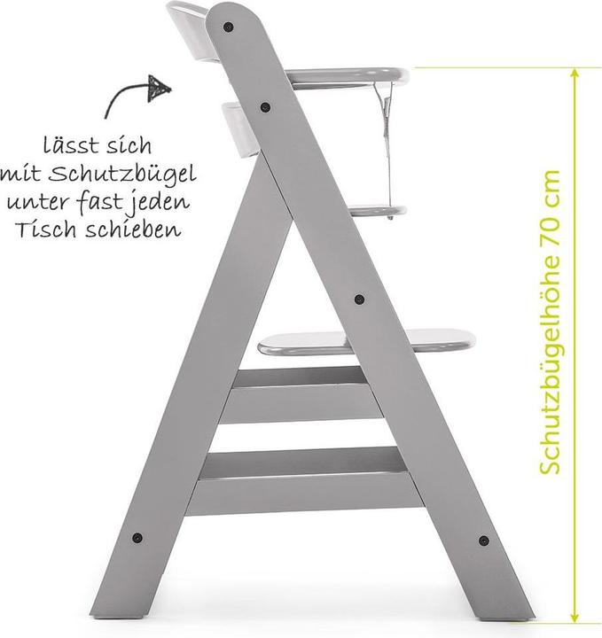 Actual product image Hauck Highchairs Alpha Plus Grey Newborn Set - 4-piece highchair + (Highchair)