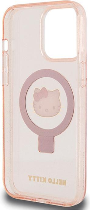 Image du produit Hello Kitty HKHMP15XHRSGEP iPhone 15 Pro Max 6.7" różowy/pink hardcase Ring Stand Glitter Electrop L (Apple iPhone 15 Pro Max)