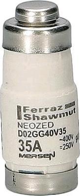 Produktbild Mersen R219826 Neozed Sicherungseinsatz D02 35A schw 10 STK (Diazed-Sicherung, 35 A)