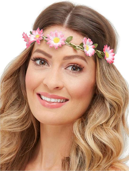 Smiffys Hippie/Hawaii Headband with Flowers Set of 3
