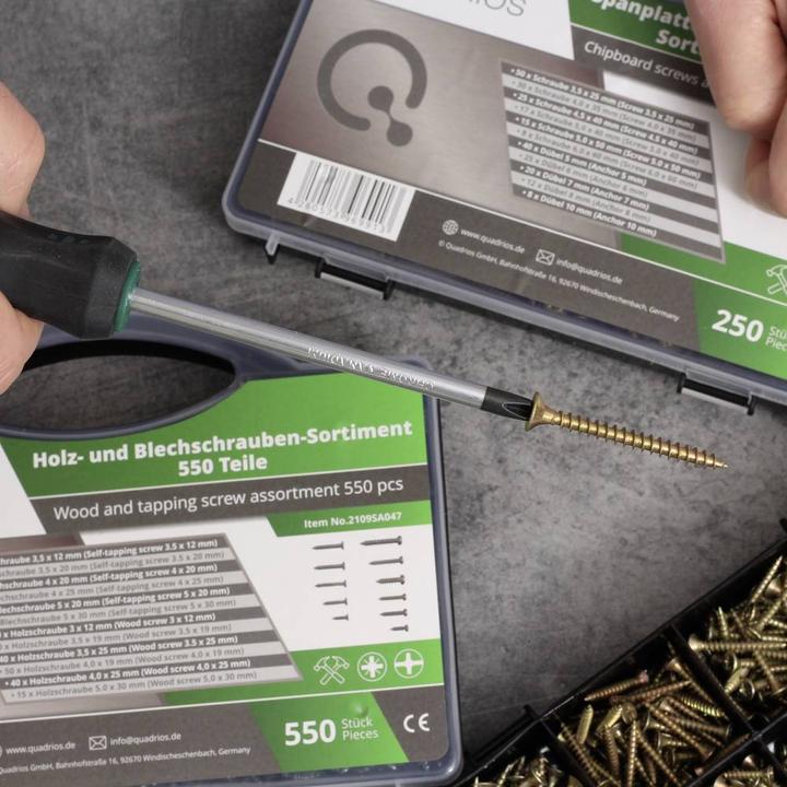 Produktbild Quadrios Spanplattenschrauben Dübel-Sortiment - 250 tlg (250 Schrauben pro Stück)