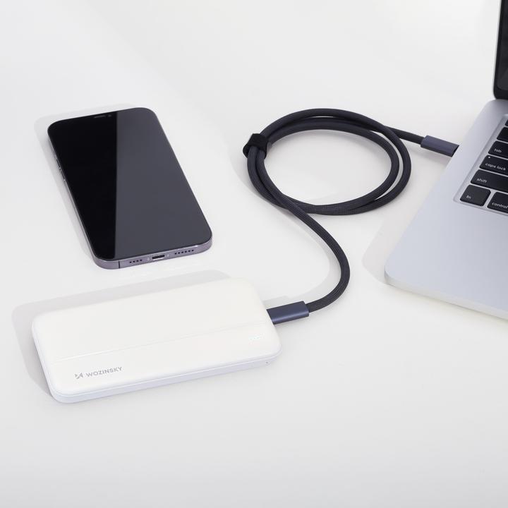 Actual product image Wozinsky powerbank Li-Po 10000mAh 2 x USB white (WPBWE1) (10000 mAh, 10 W, 10 Wh)